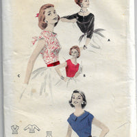 butterick 7682 blouse vintage pattern 1950s