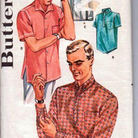 Butterick 2305 Mens Poncho Shirt Long Short Sleeves Vintage Sewing Pattern 1950's - VintageStitching - Vintage Sewing Patterns