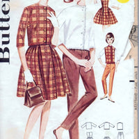 Butterick 2445 GIrls' Wardrobe Jumper Dress Skirt Pants Jacket Vintage 1960's Sewing Pattern - VintageStitching - Vintage Sewing Patterns