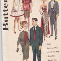 Butterick 2519 Barbie Ken Doll Clothes Skirt Blouse Gown Tuxedo Sewing Pattern Vintage 1960's - VintageStitching - Vintage Sewing Patterns