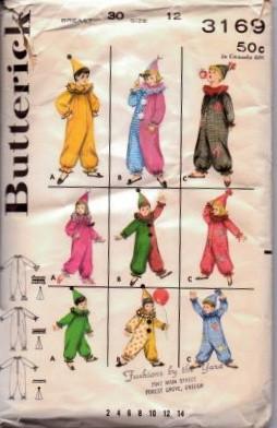 Butterick 3169 Childs Clown Halloween Costume Vintage 1960's Sewing Pattern - VintageStitching - Vintage Sewing Patterns