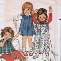 Butterick 3593 Vintage 80's Sewing Pattern Toddlers Dress Top - VintageStitching - Vintage Sewing Patterns