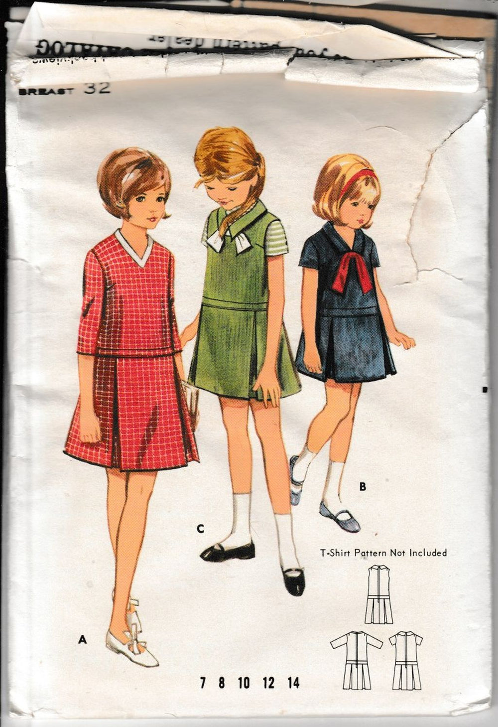 Butterick 4044 Girls Saillor Jumper Dress Vintage 1960's Sewing Pattern - VintageStitching - Vintage Sewing Patterns