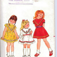 Butterick 4102 Girls Top Stitched Party School Dress Pull Over Short Sleeves Vintage 1980's Sewing Pattern - VintageStitching - Vintage Sewing Patterns