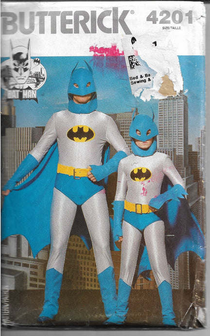 Butterick 4201 Mens Batman Halloween Costume Vintage  1980s Sewing Pattern - VintageStitching - Vintage Sewing Patterns