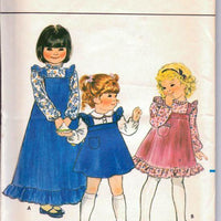 Butterick 4518 Vintage 1980's Sewing Pattern Toddlers' Dress Jumper Ruffle Trim Blouse All Sizes - VintageStitching - Vintage Sewing Patterns