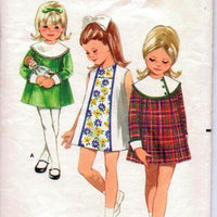 Butterick 4670 Girls A-Line School Party Mini Dress Ribbon Trim Princess Seam Vintage Sewing Pattern 1960's - VintageStitching - Vintage Sewing Patterns