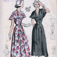 Butterick 4895 Vintage 1940's Sewing Pattern Ladies Dress Tuck Detail Bertha Collar - VintageStitching - Vintage Sewing Patterns