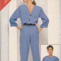 Butterick 5464 See & Sew Misses Loose Fitting Jumpsuit Vintage 1980's Sewing Pattern - VintageStitching - Vintage Sewing Patterns