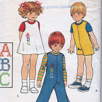 Butterick 5732 Toddler Jumpsuit Jumper Dress Vintage Pattern 1970's - VintageStitching - Vintage Sewing Patterns