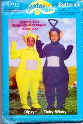 Butterick 5792 Children's Toddler Teletubbies Halloween Costume Sewing Pattern - VintageStitching - Vintage Sewing Patterns