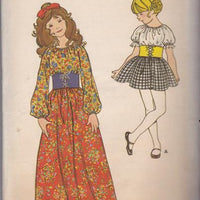 Butterick 6003 Girls One-Piece Loose Fitting Long Dress Vintage 70's Sewing Pattern - VintageStitching - Vintage Sewing Patterns