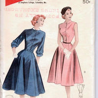 Butterick 6060 Vintage 1950's Sewing Pattern Ladies Junior Dress Charming Bell Skirt - VintageStitching - Vintage Sewing Patterns