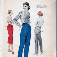 Butterick 6592 Ladies Pedal Pusher Pants Vintage Sewing Pattern 1950's - VintageStitching - Vintage Sewing Patterns