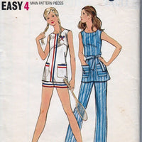Butterick 6631 Ladies Tennis Outfit Tunic Shorts Pants Vintage Pattern 1970's - VintageStitching - Vintage Sewing Patterns
