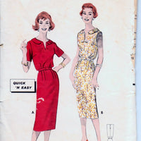 Butterick 8590 Ladies Bloused Dress Vintage 1950's Sewing Pattern - VintageStitching - Vintage Sewing Patterns
