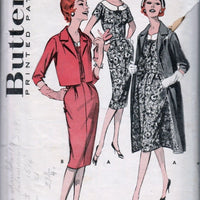 Butterick 8882 Vintage 1950's Sewing Pattern Ladies Sheath Dress Jacket Coat - VintageStitching - Vintage Sewing Patterns