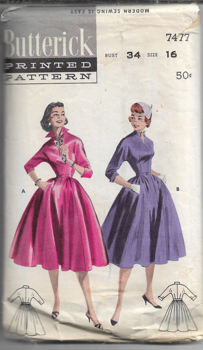 butterick 7477 rockabilly dress vintage pattern