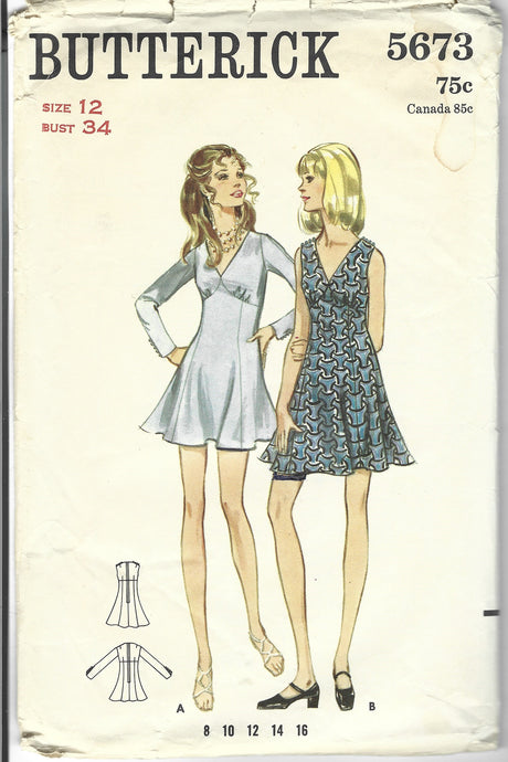 Butterick 5673 dress vintage pattern