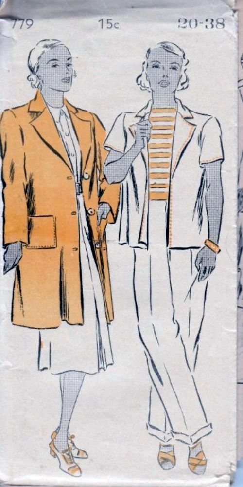 Chatelaine 779 Ladies Coat Vintage 1940's Sewing Pattern New York Pattern Company - VintageStitching - Vintage Sewing Patterns