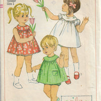 Simplicity 6995 Toddler Short Dress Panties Vintage Sewing Pattern 1960s - VintageStitching - Vintage Sewing Patterns