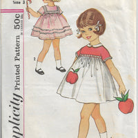 Simplicity 4743 Toddlers' One-Piece Dress Vintage Sewing Pattern 1960s' - VintageStitching - Vintage Sewing Patterns