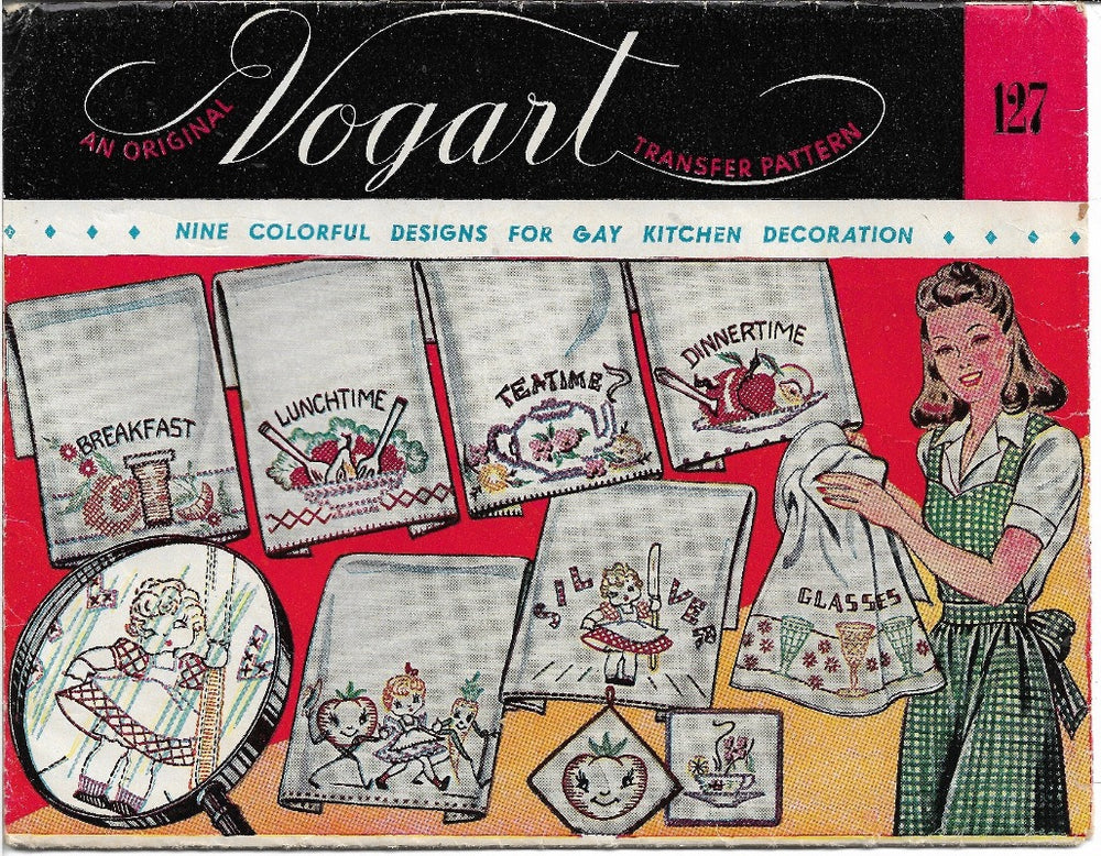 Vintage Transfer Pattern Vpgart 127 Kitchen Tea Towel Decoration - VintageStitching - Vintage Sewing Patterns