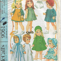 McCalls 9061 Baby Doll Wardrobe Betsy Wetsy 17 inch Vintage Sewing Pattern 1960s - VintageStitching - Vintage Sewing Patterns