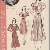 Hollywood 1576 Ladies One-Piece Frock Dress Vintage 1930's Sewing Pattern Kay Francis - VintageStitching - Vintage Sewing Patterns