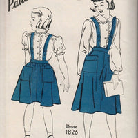 Hollywood 643 Young Girls Flared Suspender Skirt Vintage 1940's Sewing Pattern - VintageStitching - Vintage Sewing Patterns