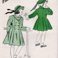 Hollywood 782 Little Girls Coat Vintage 1940's Pattern Bilingual - VintageStitching - Vintage Sewing Patterns