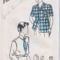 Hollywood 809 Boys' Sport Shirt Vintage 1940's Sewing Pattern - VintageStitching - Vintage Sewing Patterns