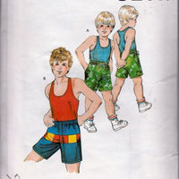 Kwik Sew 1529 Vintage 1980's Sewing Pattern Boys Tank Top Shorts - VintageStitching - Vintage Sewing Patterns