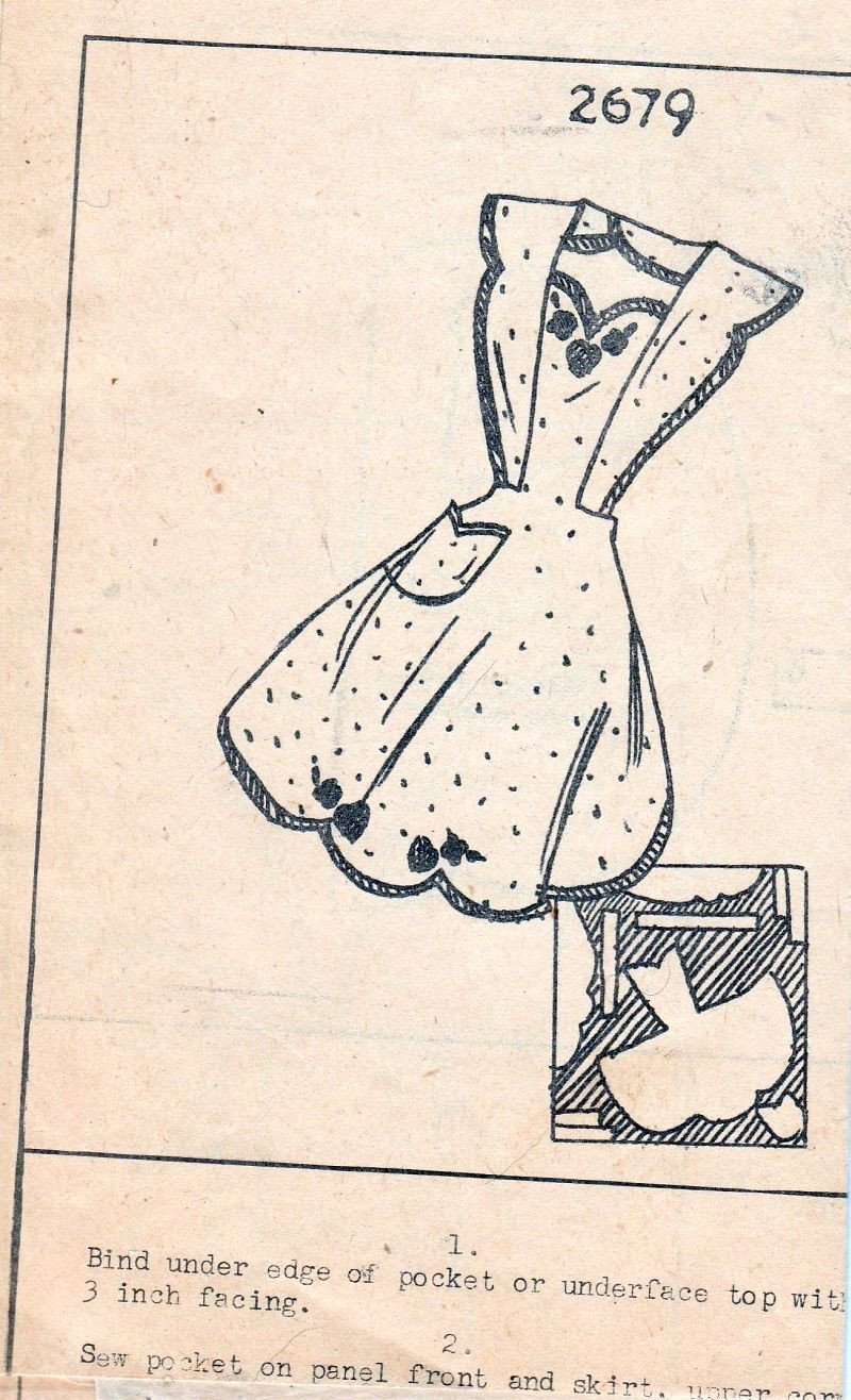 Mail Order 2679 Vintage 1940's Sewing Pattern Pinafore Apron Full - VintageStitching - Vintage Sewing Patterns