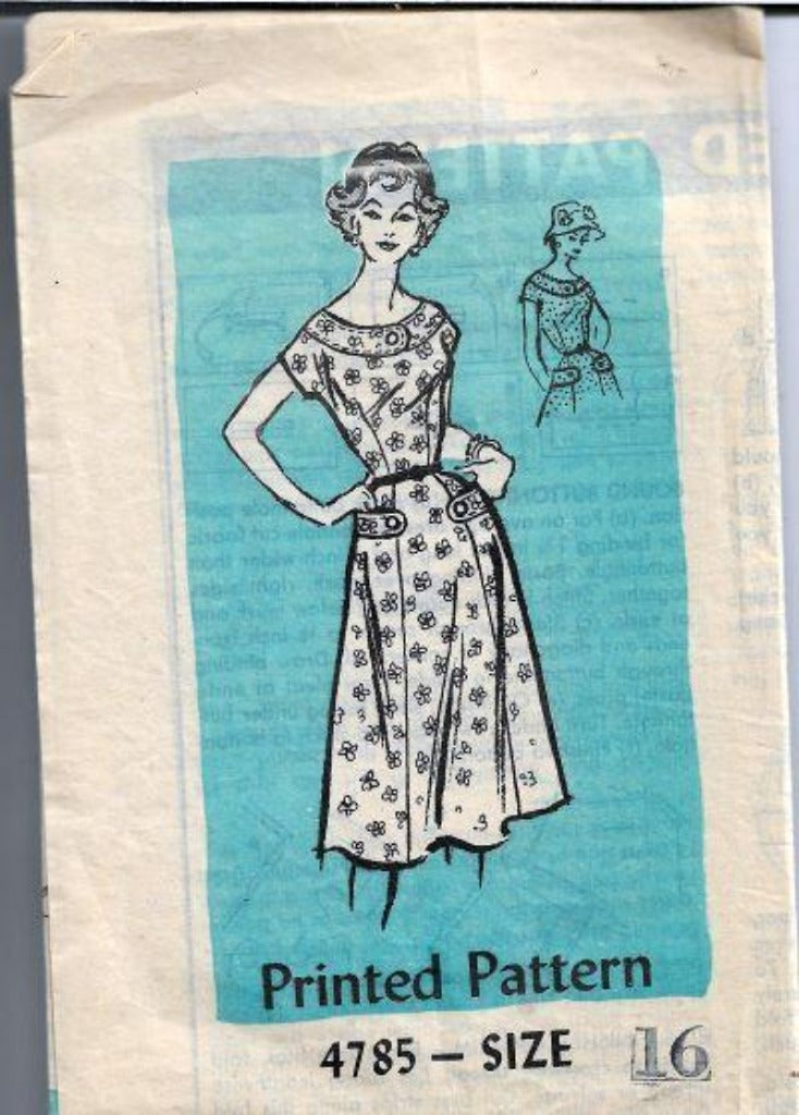 Mail Order 4785 Ladies Day Dress Vintage Sewing Pattern 1960s - VintageStitching - Vintage Sewing Patterns