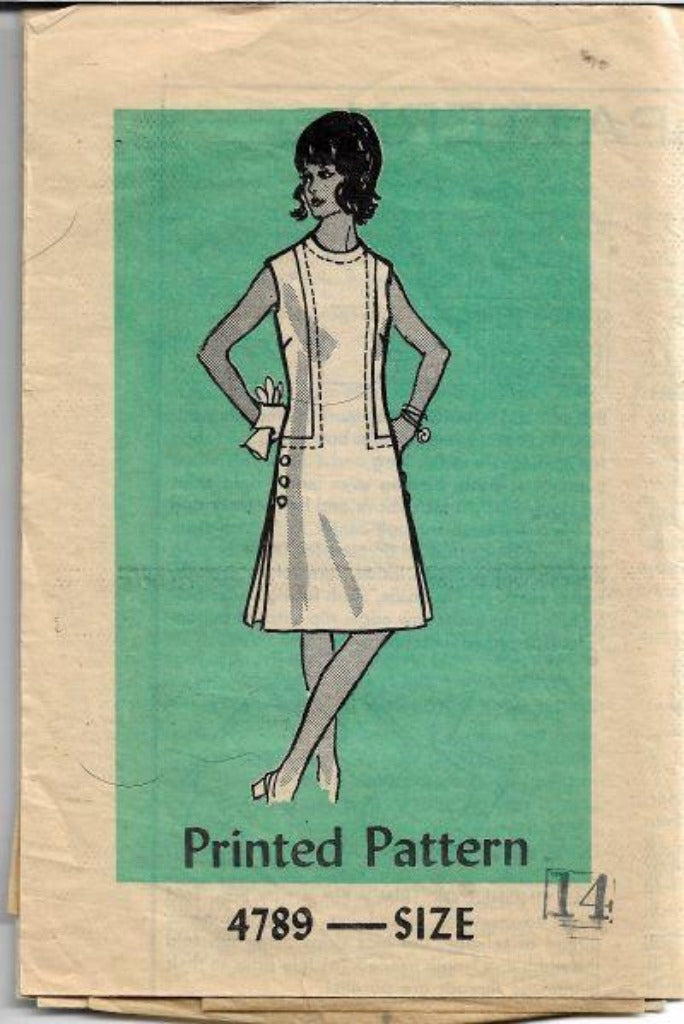 Mail Order 4789 Ladies Sleeveless Dress Vintage Sewing Pattern 1970s - VintageStitching - Vintage Sewing Patterns