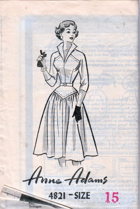 Mail Order 4821 Vintage 1950's Sewing Pattern Dress Junior Miss Rockabilly Anne Adams - VintageStitching - Vintage Sewing Patterns