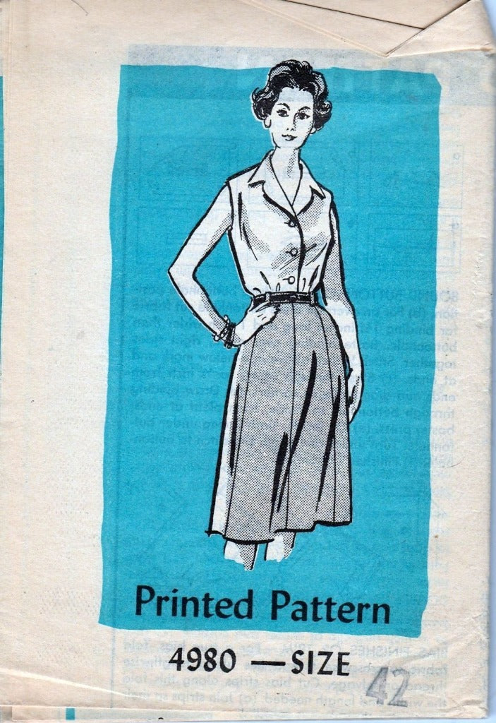 Mail Order 4980 Vintage 1960's Sewing Pattern Ladies Blouse Slim Skirt - VintageStitching - Vintage Sewing Patterns