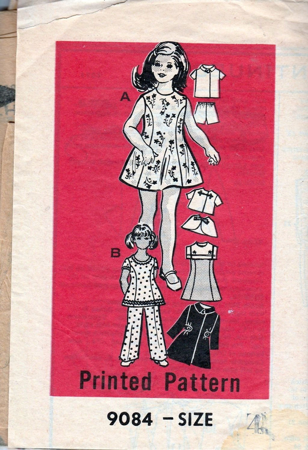 Mail Order 9084 Vintage 1960's Sewing Pattern Little Girls Dress Coat Pants - VintageStitching - Vintage Sewing Patterns