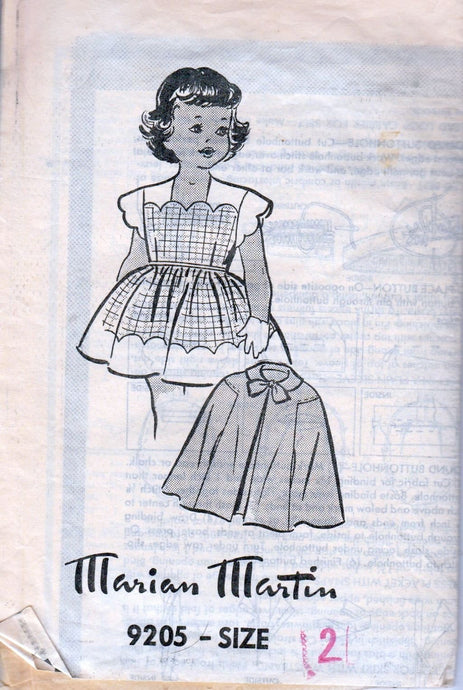 Mail Order 9205 Marian Martin Vintage 1940's Girl Toddlers Dress Cape - VintageStitching - Vintage Sewing Patterns