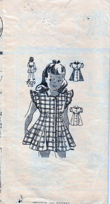 Mail Order 9229 Marian Martin Vintage 1940's Sewing Pattern Little Girls Dress - VintageStitching - Vintage Sewing Patterns