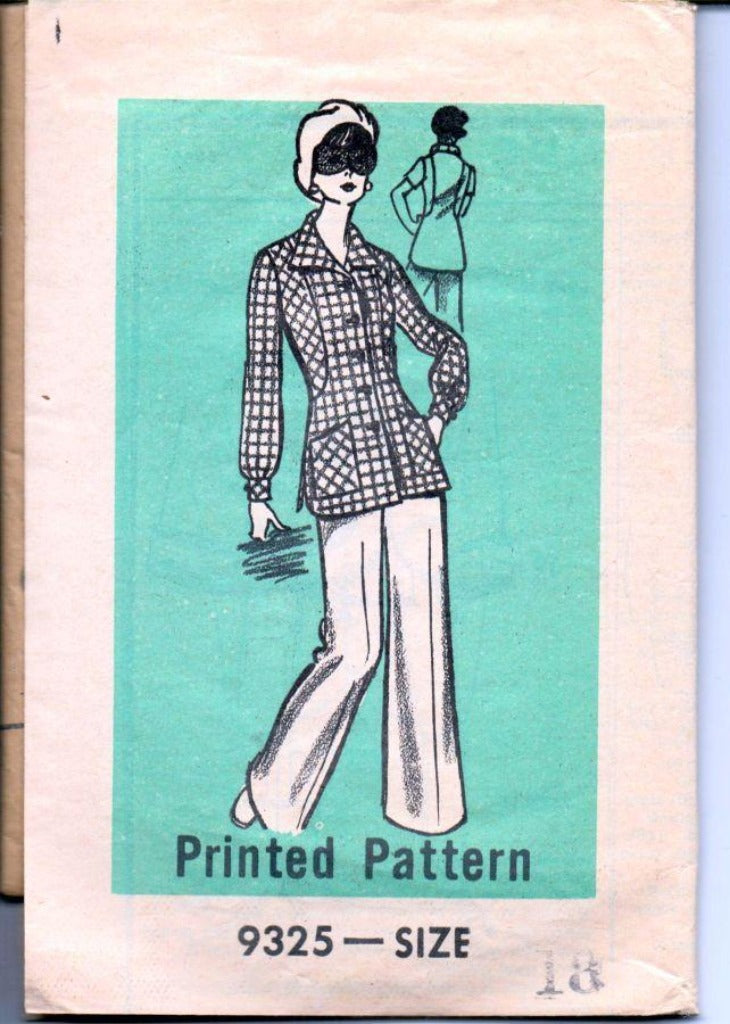 Mail Order 9325 Vintage 1970's Sewing Pattern Ladies Pants Long Short Sleeve Top - VintageStitching - Vintage Sewing Patterns