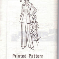 Mail Order 9415 Vintage 1970's Sewing Pattern Ladies Sleeveless Dress Tunic Pants - VintageStitching - Vintage Sewing Patterns
