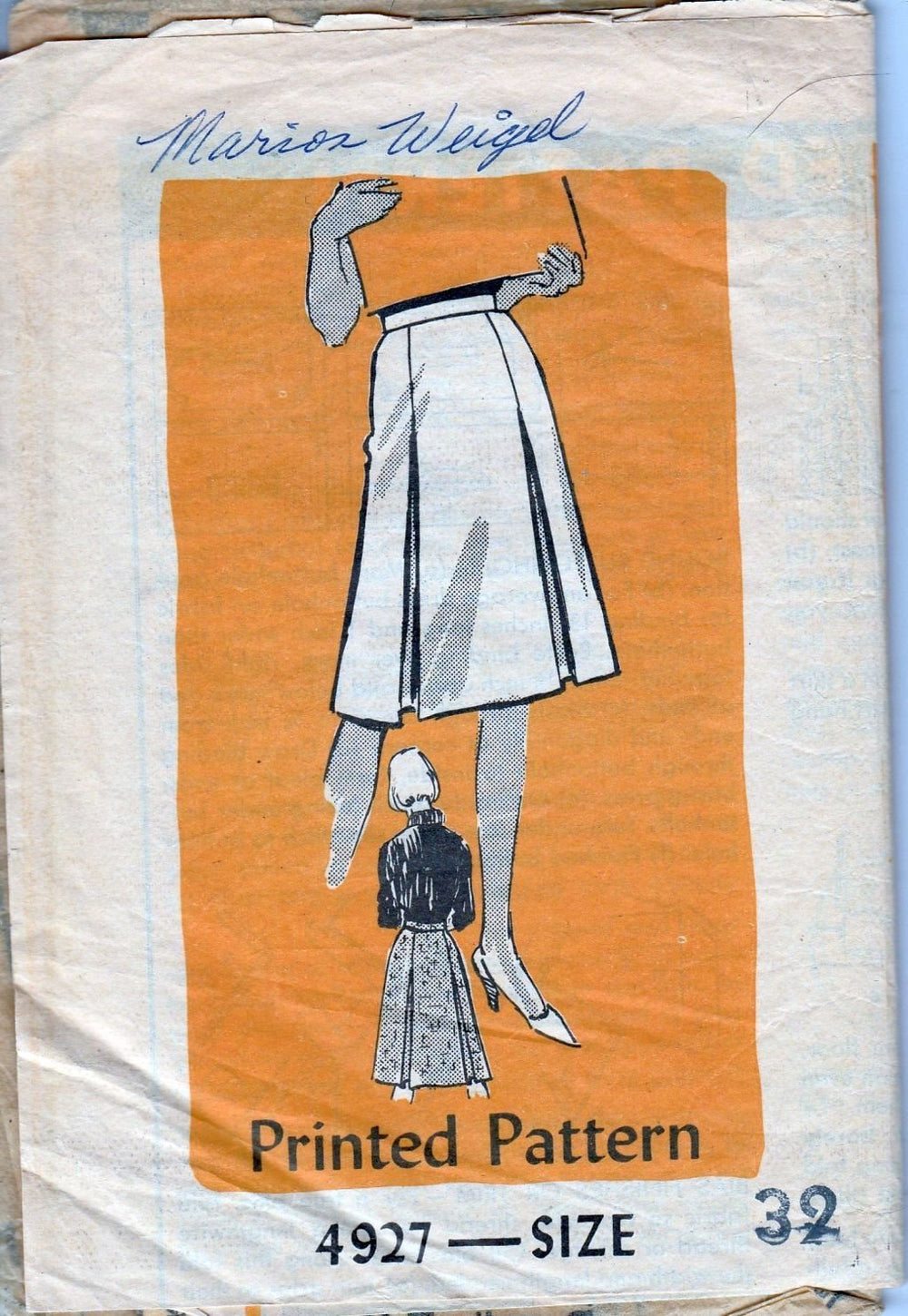 Mail Order Anne Adams 4927 Vintage 1960's Sewing Pattern Ladies Inverted Pleat Skirt - VintageStitching - Vintage Sewing Patterns