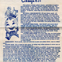 Mail Order Design 631 Humpty Dumpty Pajama Bag Vintage Pattern - VintageStitching - Vintage Sewing Patterns