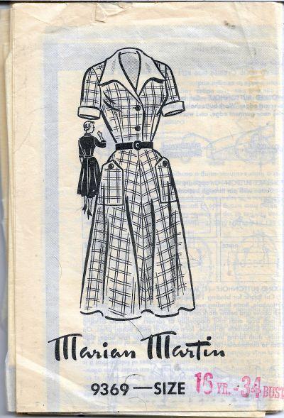 Marian Martin Mail Order 9369 Shirtwaist Dress Vintage Sewing Pattern 1950s - VintageStitching - Vintage Sewing Patterns