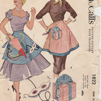 McCall's 1822 Holiday Apron Vintage Pattern 1950's Reversible - VintageStitching - Vintage Sewing Patterns