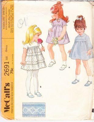 McCall's 2691 Vintage Pattern Toddler Smocked Dress Ruffled Eyelet - VintageStitching - Vintage Sewing Patterns