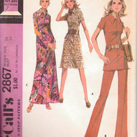 McCall's 2867 Ladies Dress Tunic Top Pants Vintage 1970's Sewing Pattern - VintageStitching - Vintage Sewing Patterns