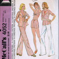 McCall's 4052 Vintage 1970's Sewing Pattern Ladies Summer Halter Top Shirt Jacket Pants Shorts - VintageStitching - Vintage Sewing Patterns